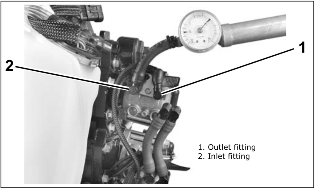 How do I check the fuel pressure on my 2011 Evinrude 200 hp V6?