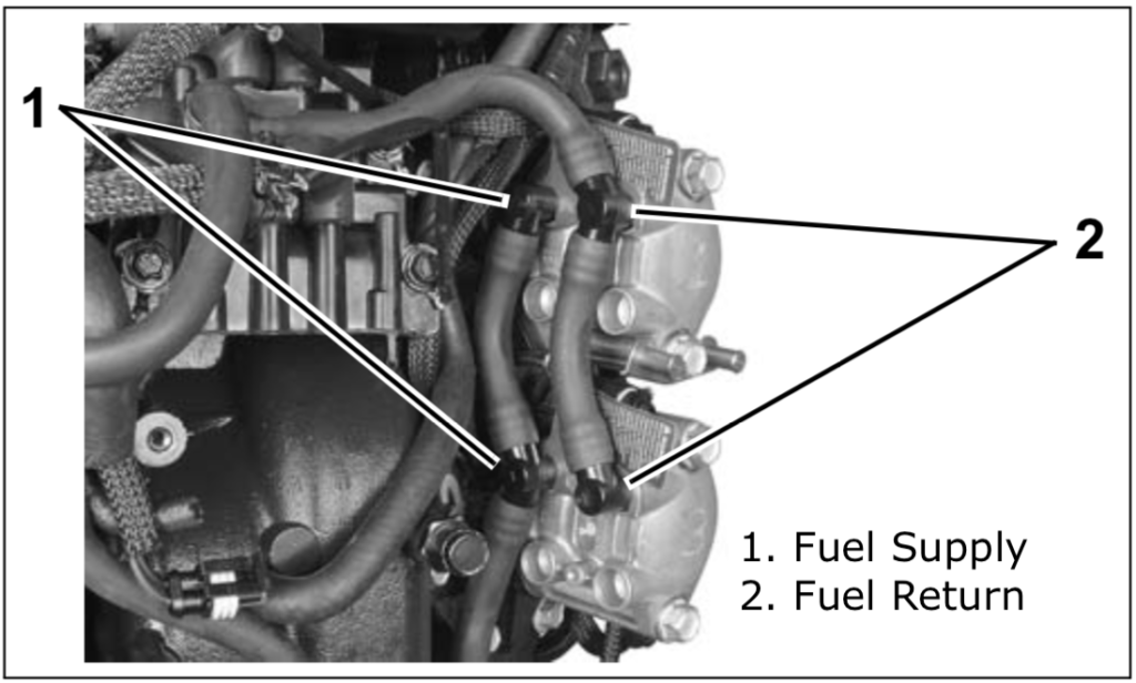 Make sure their is no air in the engines fuel supply manifold.