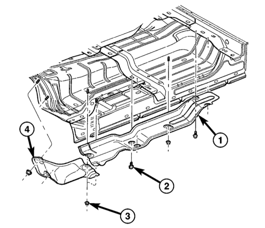 2004 Dodge Ram 1500 5.7 Hemi Stock Exhaust System Diagram.