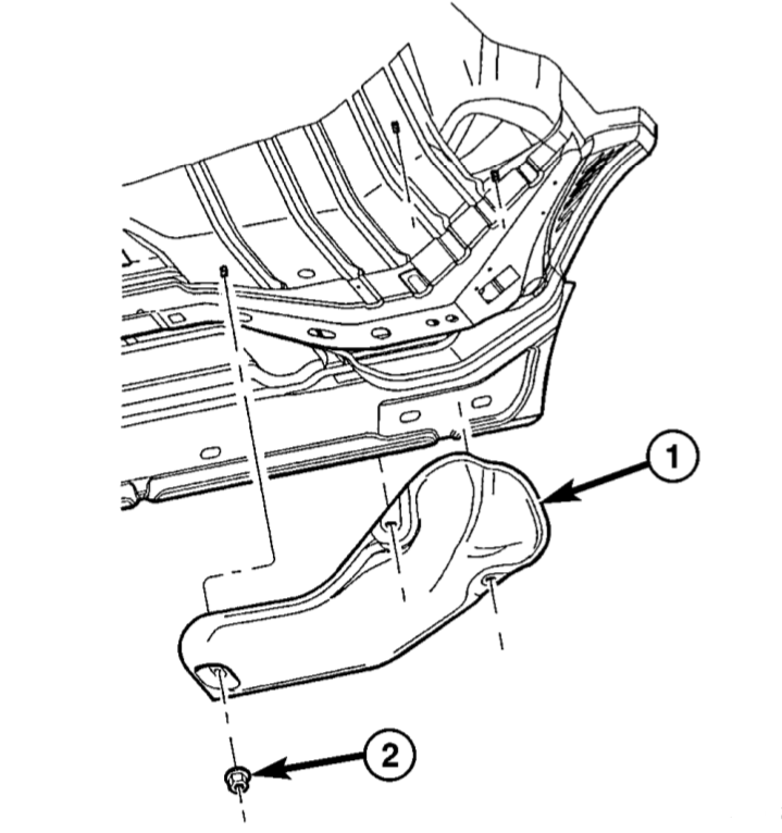 Picture of Dodge Ram 1500 Exhaust Heat Shield.