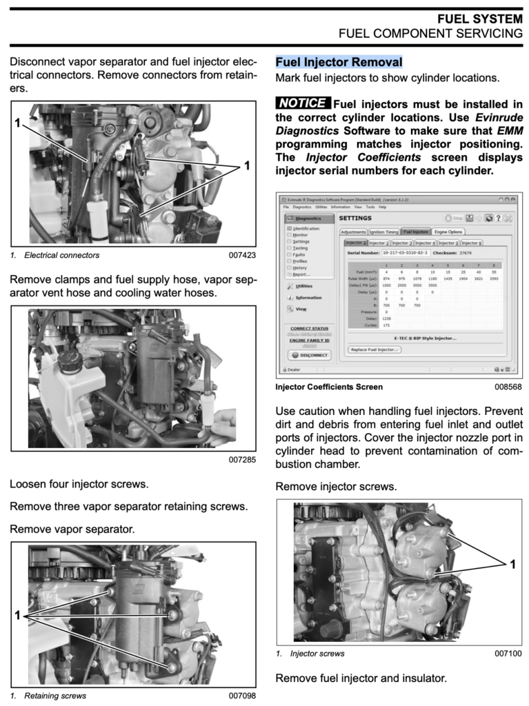 Fuel Injection removal 2012 2013 2014 Evinrude ETEC